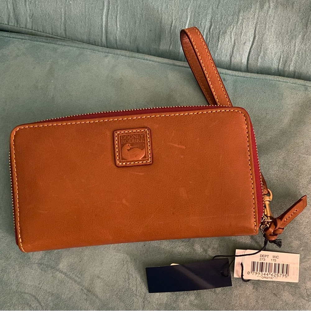 Dooney & Bourke Brown Leather Wristlet